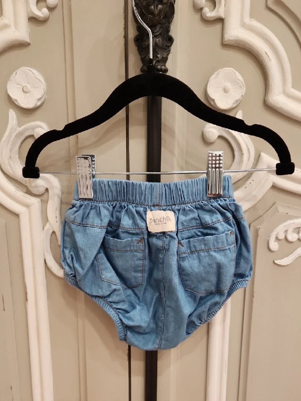 Ponchik Baby Girl Denim Bloomers - Light Blue Size 12 - 18 Months